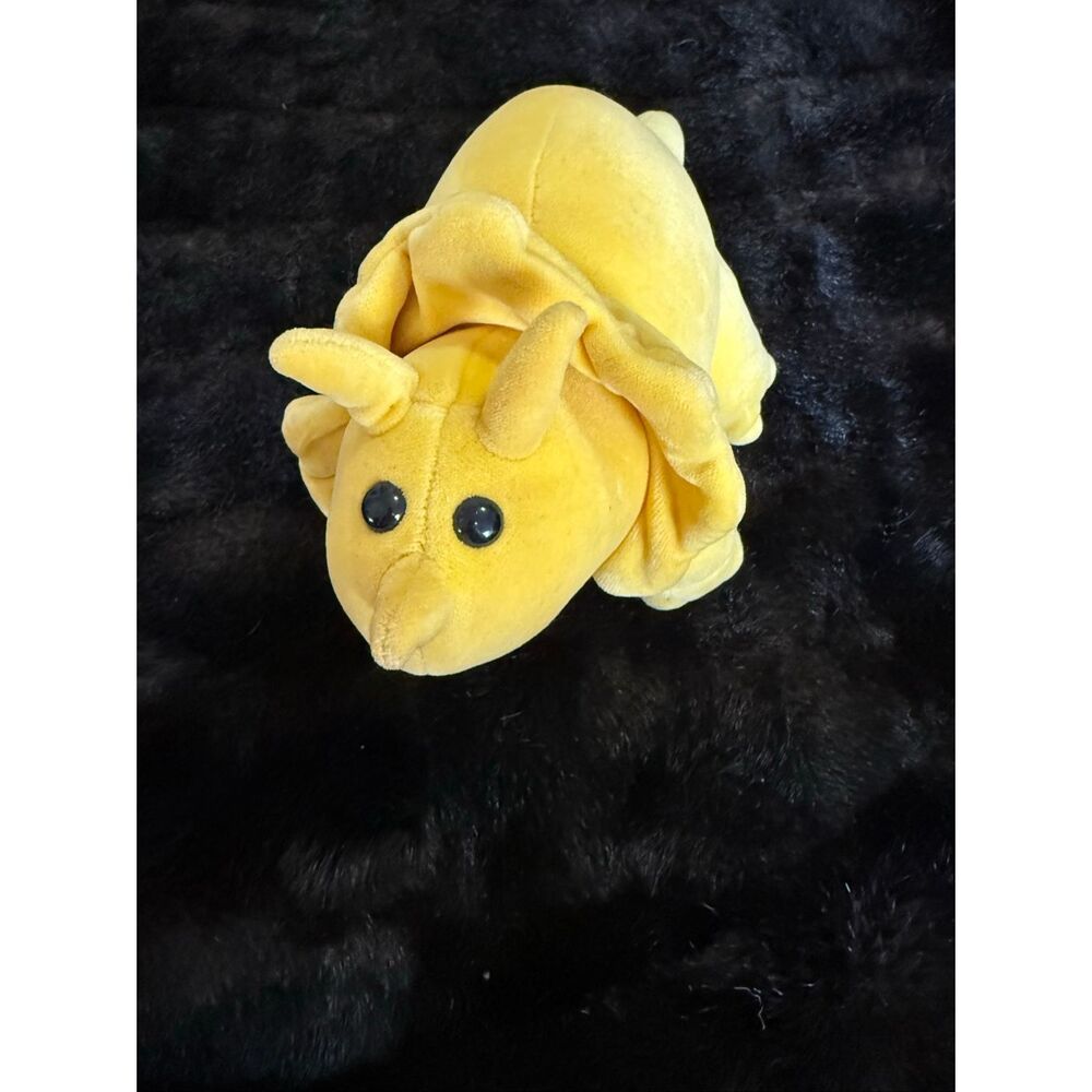 Manhattan Toy Company Triceratops Yellow Dinosaur 1984 Stuffed Plush Animal